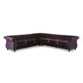 Modern 7 Seater Velvet Sectional Corner Chesterfield Sofa Set